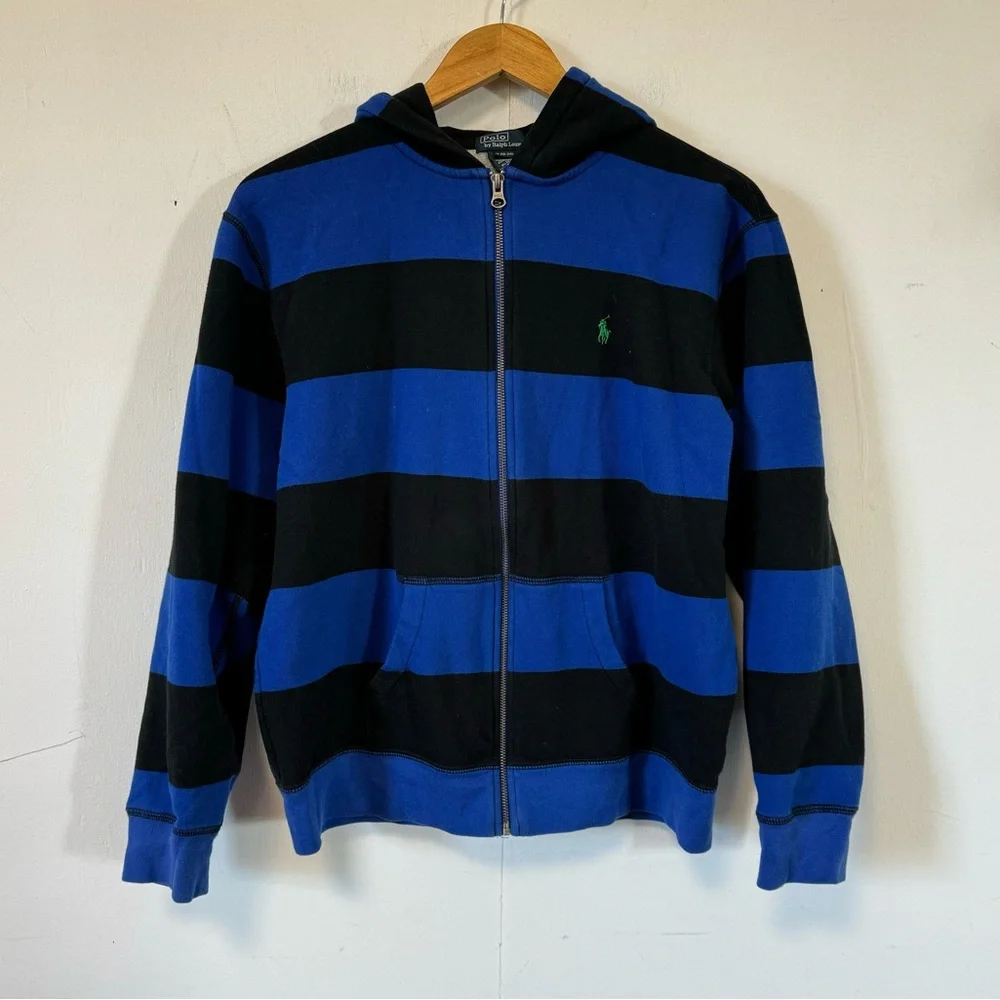 POLO Ralph Lauren Full Zip Hoodie‎ Sweatshirt Rugby Style Boys XL Womens Medium